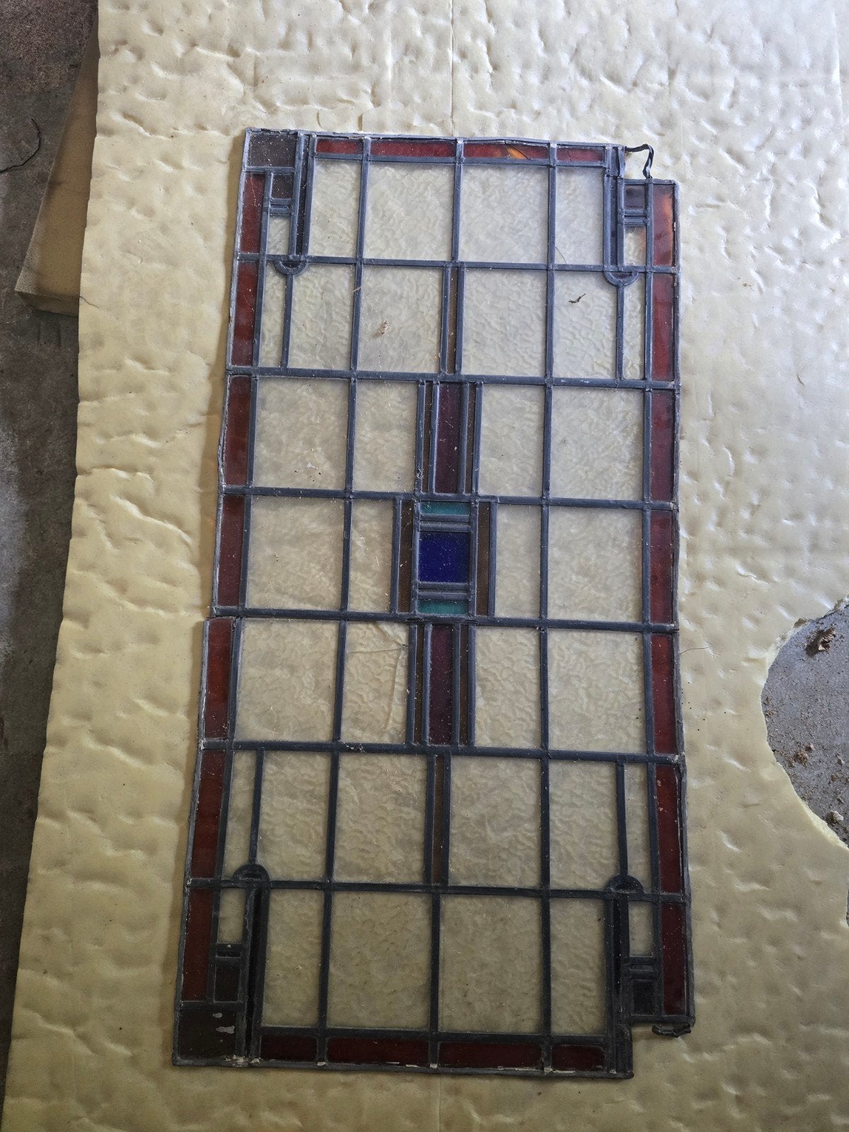 Antiek Glas in Lood Paneel - Decoratief Raam, Ophalen, Gebruikt, Minder dan 80 cm, Glas in lood