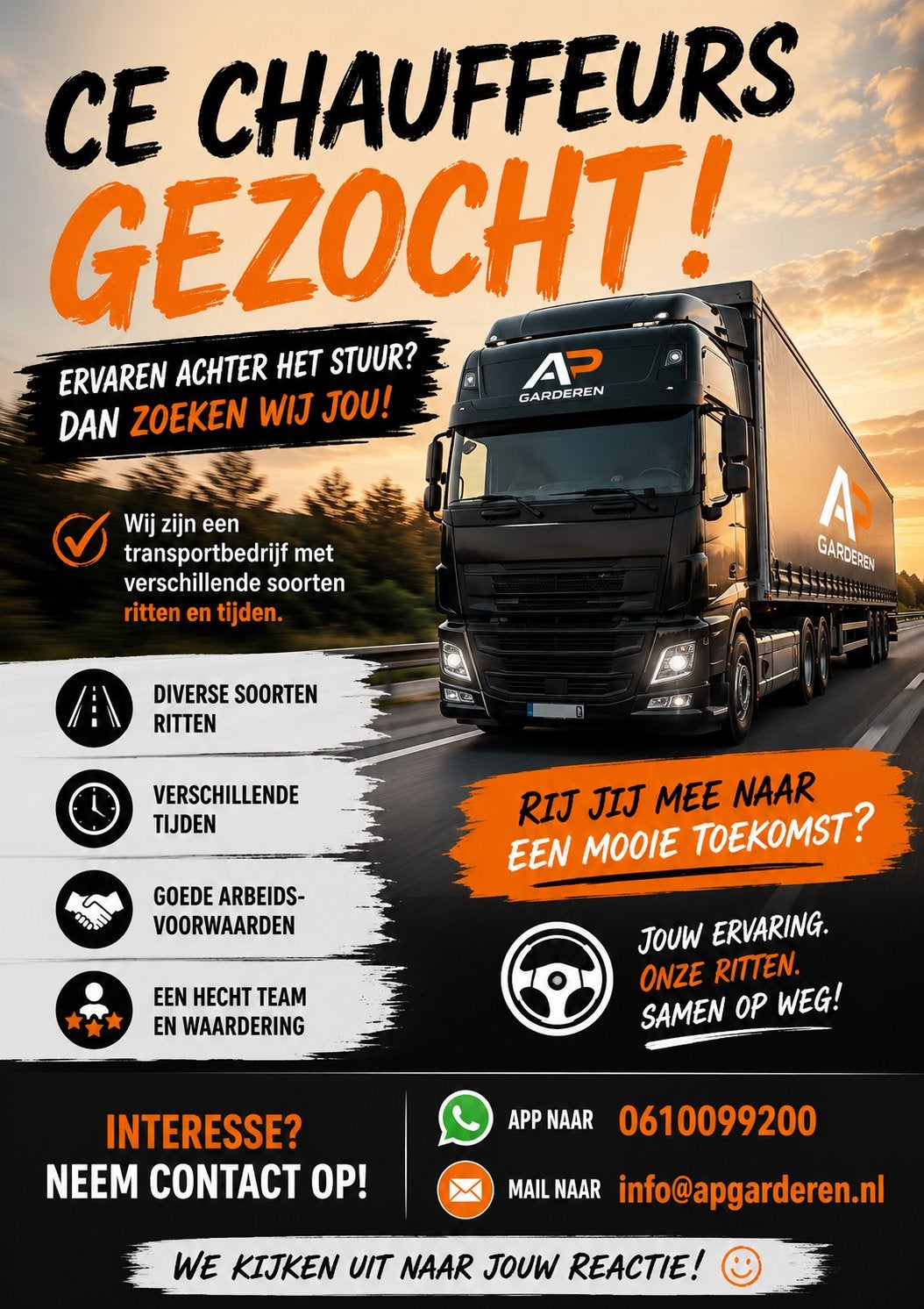 GEZOCHT CE chauffeur, Vacatures, Vacatures | Chauffeurs, Overige uren, Overige niveaus, Vanaf 1 jaar, Overige vormen