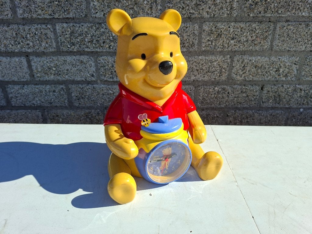 disney winnie de pooh klok wekker en spaarpot in 1, Ophalen of Verzenden, Overige figuren, Zo goed als nieuw, Beeldje of Figuurtje