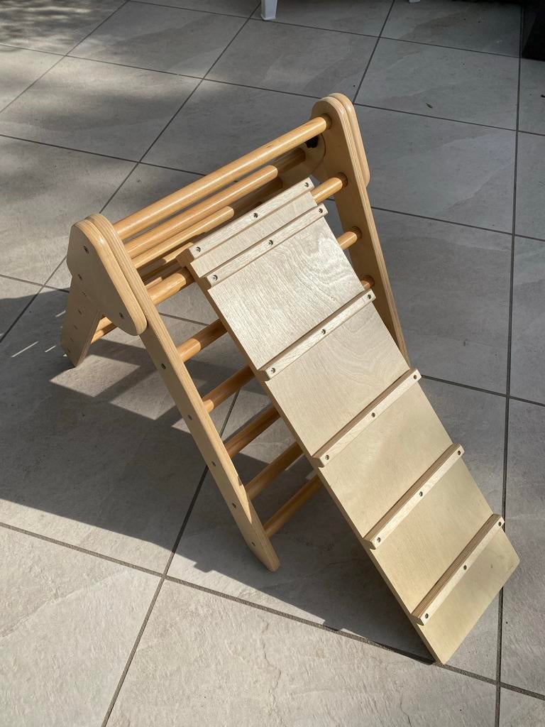 Houten klimrekje met glijbaan, Kinderen en Baby's, Speelgoed | Buiten | Speeltoestellen, Ophalen, Gebruikt, Overige typen