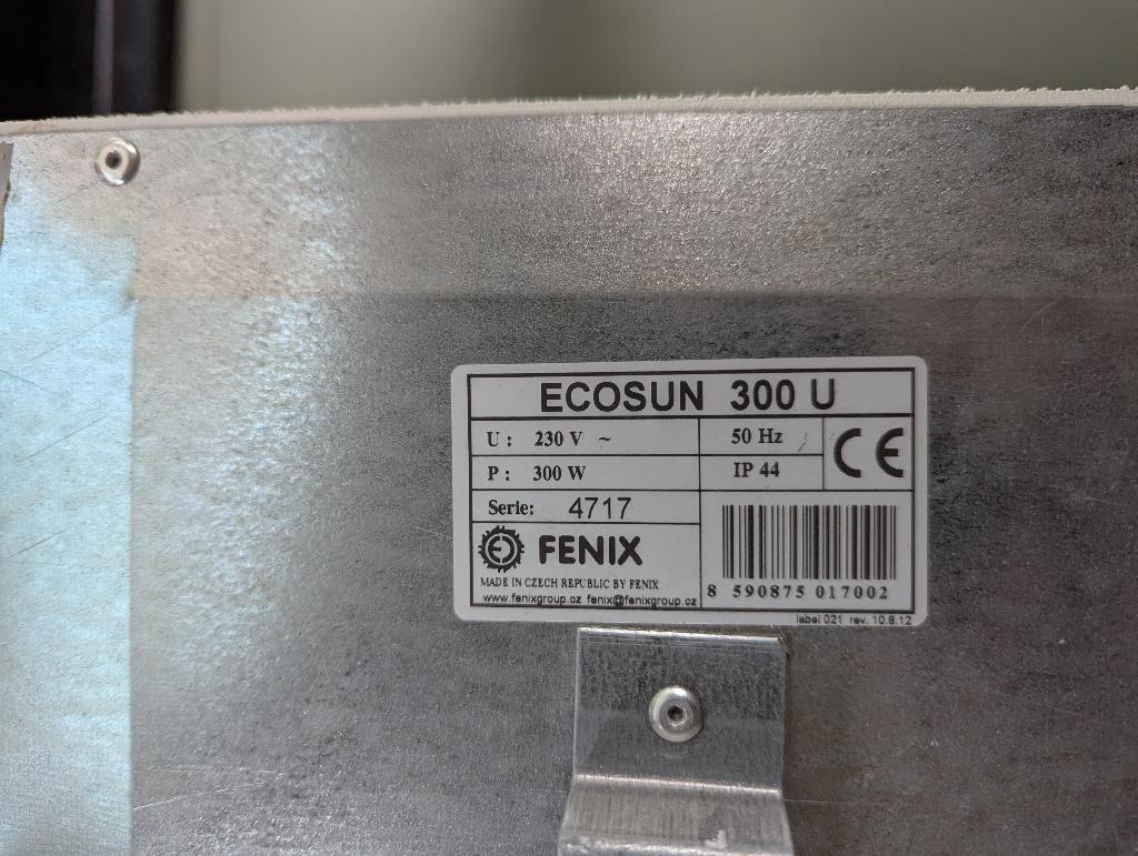 Ecosun infraroodpaneel U 300W, Ophalen, 30 tot 80 cm, Radiator, Zo goed als nieuw