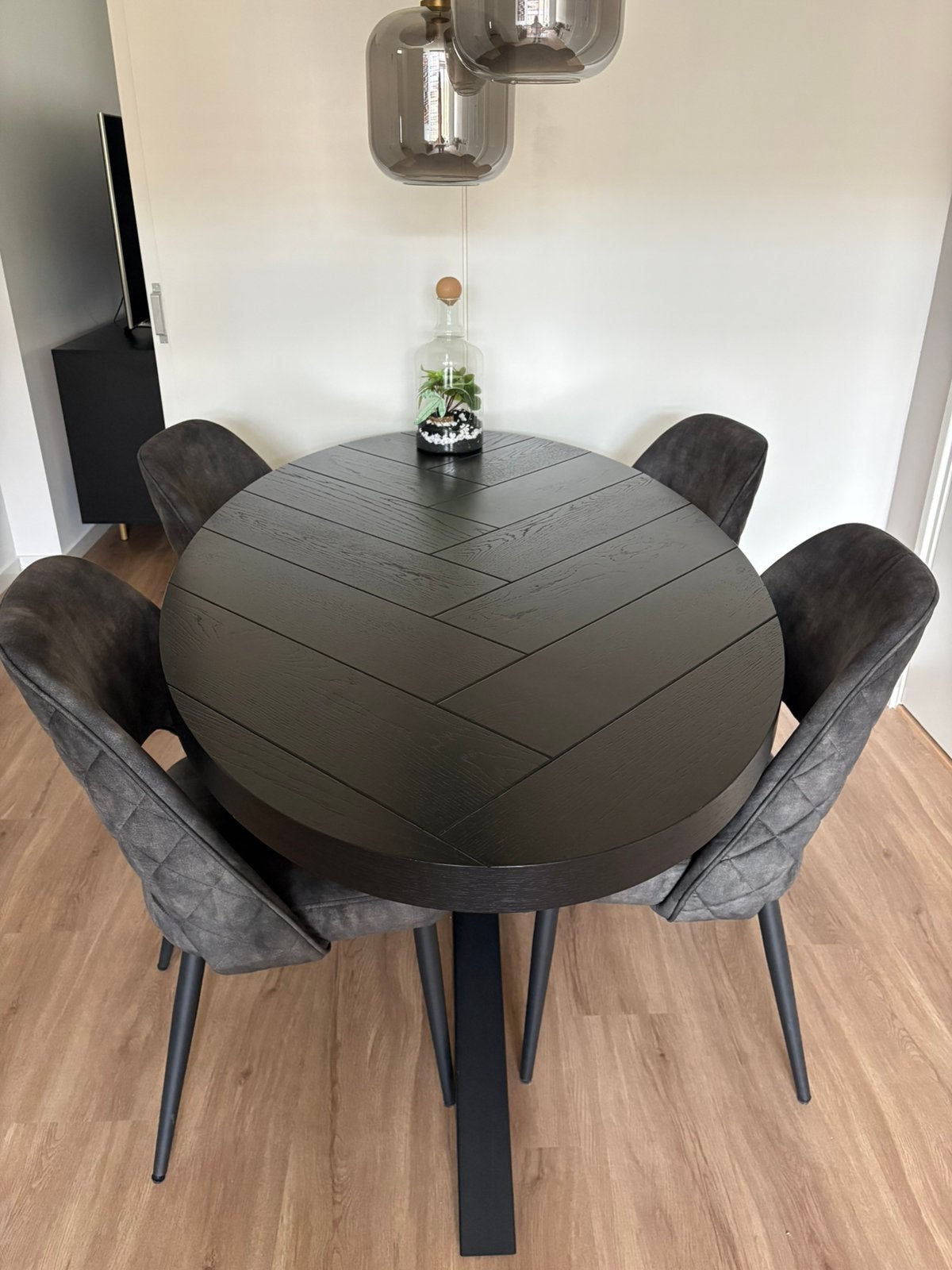 Ovale eettafel met 6 stoelen, Huis en Inrichting, Ophalen, 100 tot 150 cm, 200 cm of meer, Zo goed als nieuw