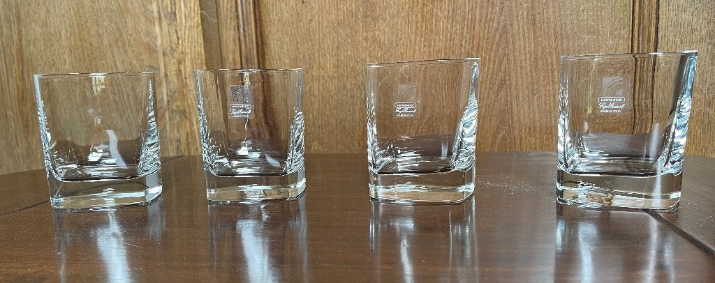 4 whiskeyglazen Luigi Bormioli kristal Light &Music, Ophalen