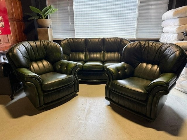 Exclusieve Chesterfield Bankstel, Huis en Inrichting, Gebruikt, Springvale, 150 tot 200 cm, Rechte bank
