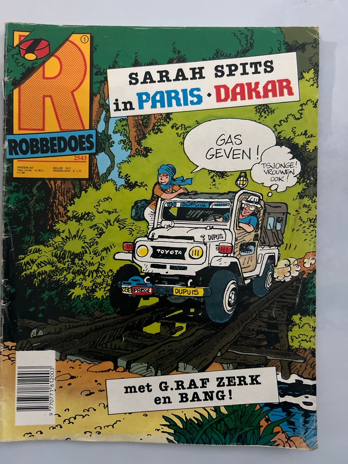 Robbedoes Weekblad 2543 - Sarah Spits in Paris-Dakar, Eén stripboek, Ophalen of Verzenden, Gelezen