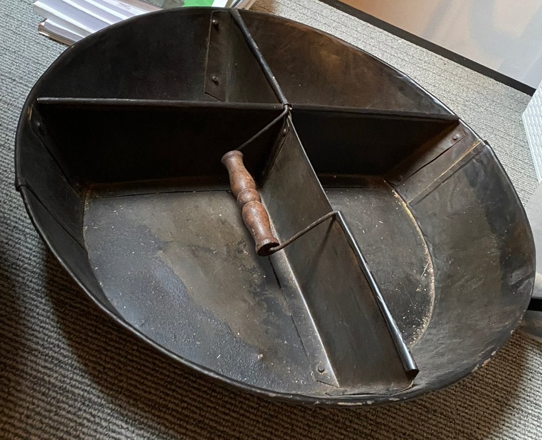 Mega landelijke brocante authentiek schaal sorteerbak metaal, Huis en Inrichting, Handgemaakt, Rond, Ophalen of Verzenden, Zo goed als nieuw