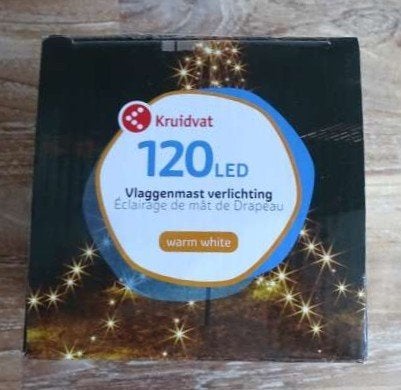 Vlaggenmast kerst verlichting 120 LED lampjes hoogte 2 meter, Ophalen of Verzenden, Nieuw