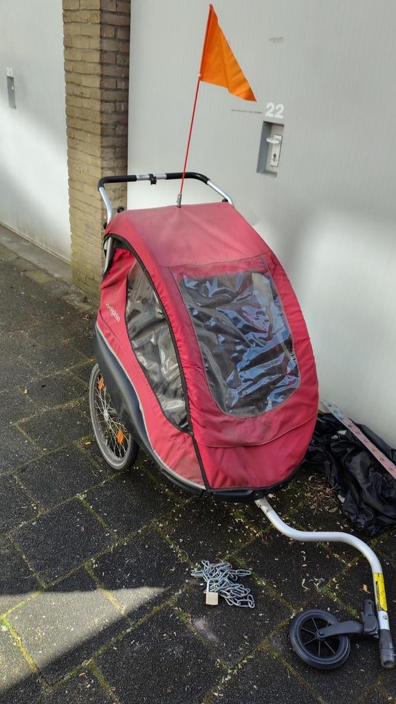 Winther Dolphin XL fietskar, Fietsen en Brommers, Fietsaccessoires | Aanhangers en Karren, Ophalen, Vering, Winther, Kinderkar