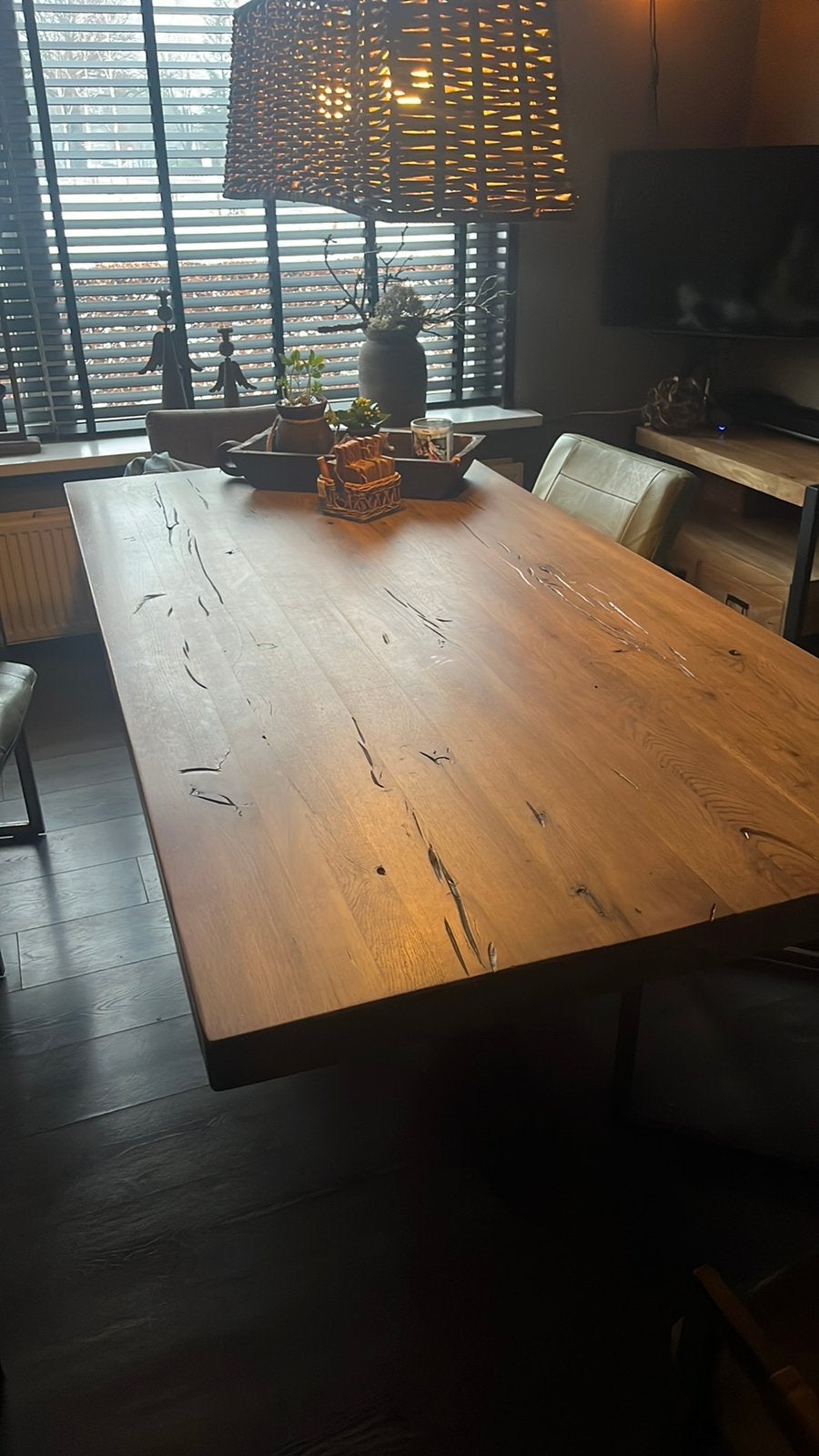 Zware degelijke eethoektafel 2x1 meter, Ophalen, 200 cm of meer, 50 tot 100 cm, Zo goed als nieuw