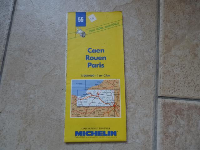 michelin wegenkaart 55 Calvados, Rouen (Normandie deel), Gelezen, Frankrijk, Ophalen of Verzenden, Landkaart