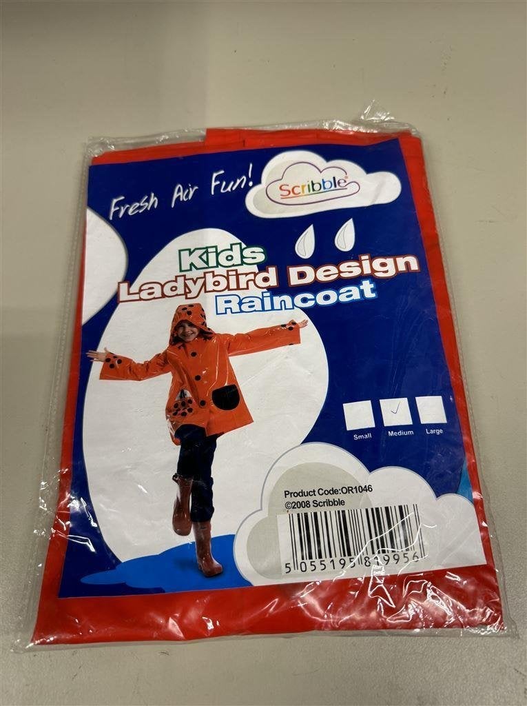 Kinder regenjas lieveheersbeestje - maat Medium kinderen, Ophalen of Verzenden, Nieuw, Regenjas