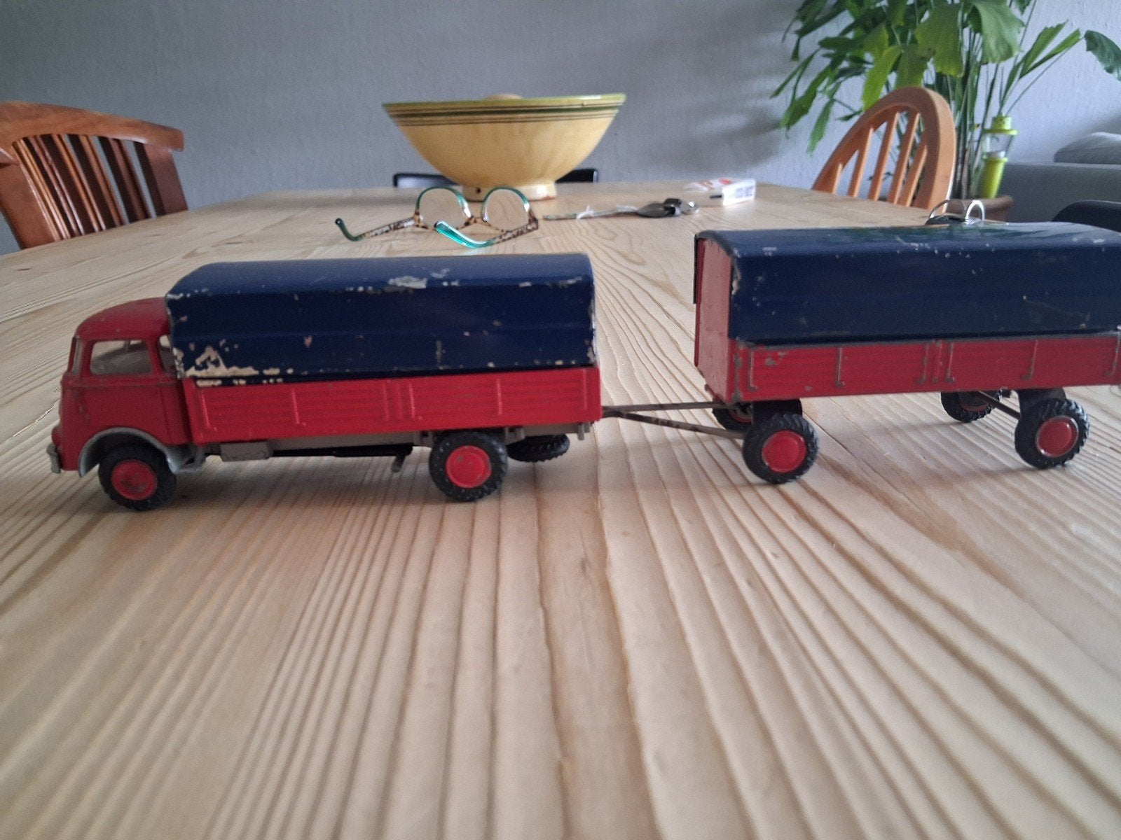 Lion Car DAF bakwagen met aanhanger, Ophalen of Verzenden, Gebruikt, Bus of Vrachtwagen, Lion Toys