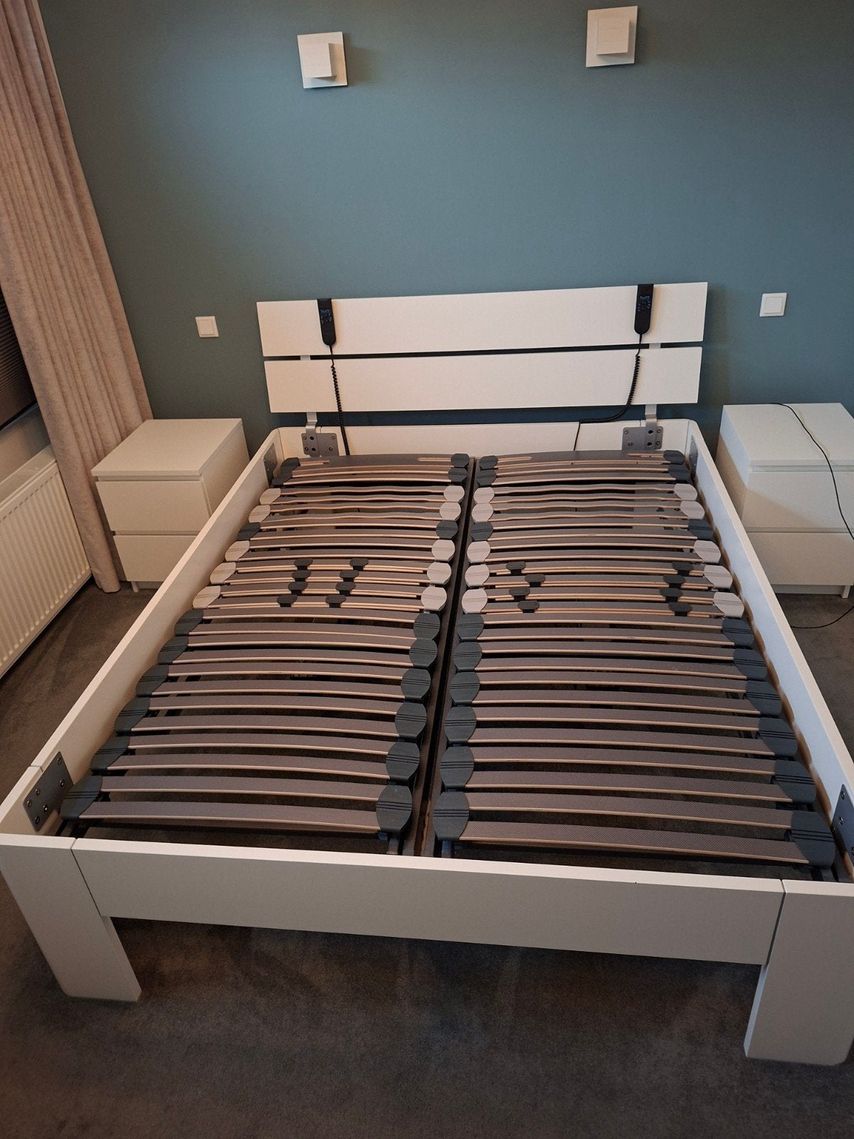 Electrische bedbodems, Huis en Inrichting, Slaapkamer | Bedden, Ophalen, Wit, Tweepersoons, 200 cm