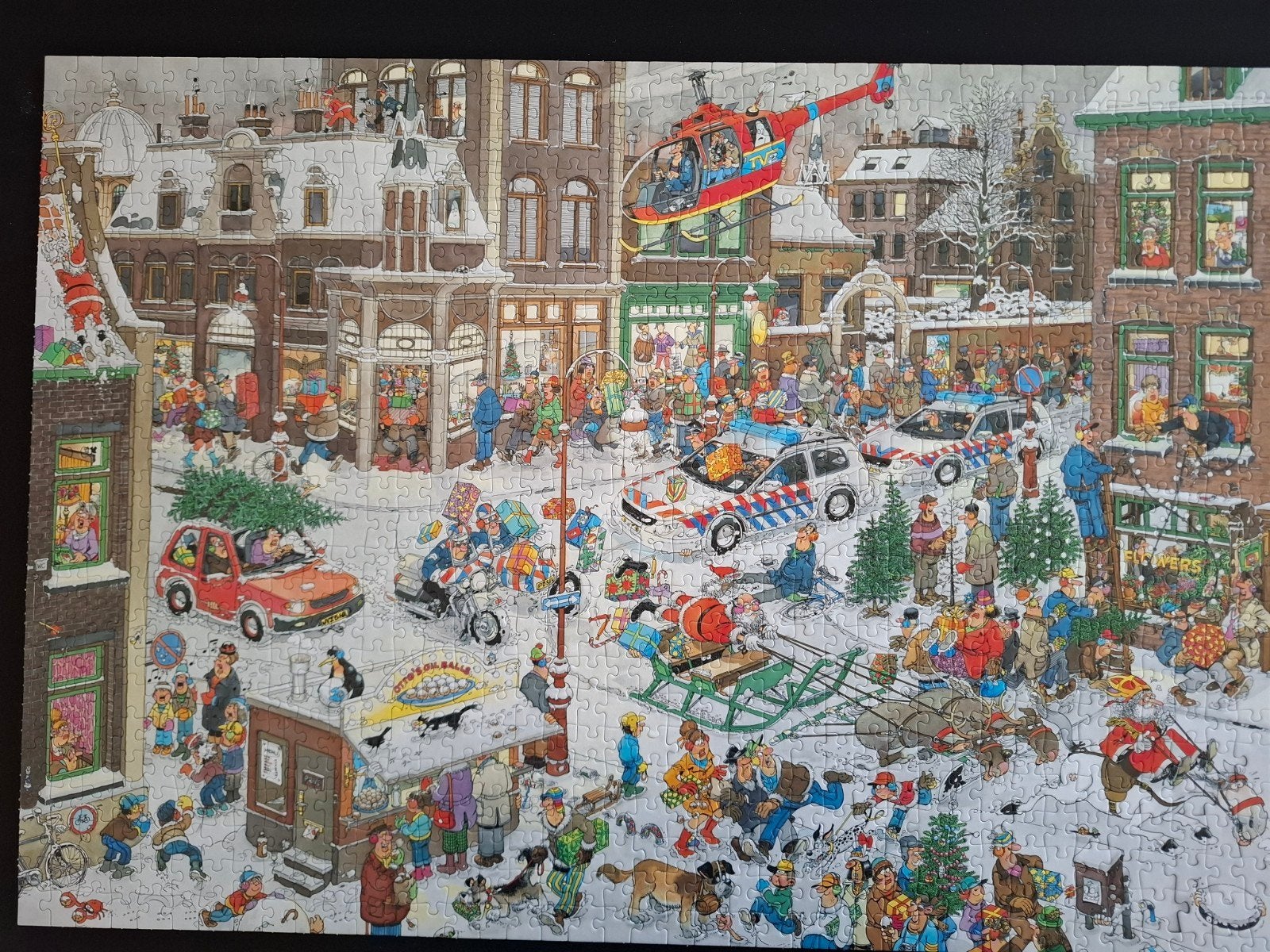 Haasteren, Kerstmis, 1000 stukjes, Ophalen of Verzenden, 500 t/m 1500 stukjes, Zo goed als nieuw, Legpuzzel