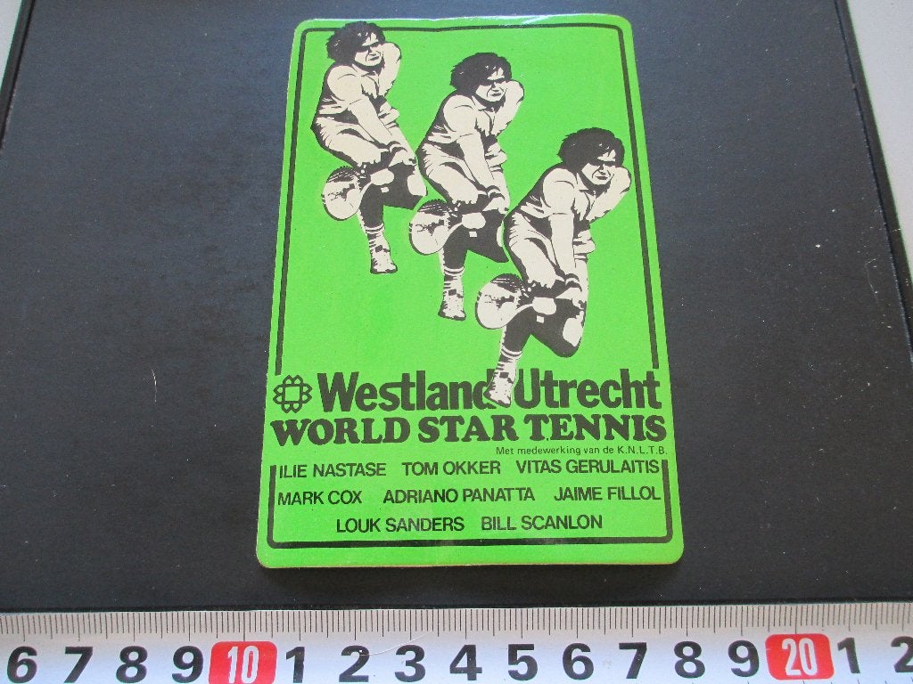 sticker Westland Utrecht Tennis Ilie Nastage Tom Okker Vitas, Ophalen, Zo goed als nieuw