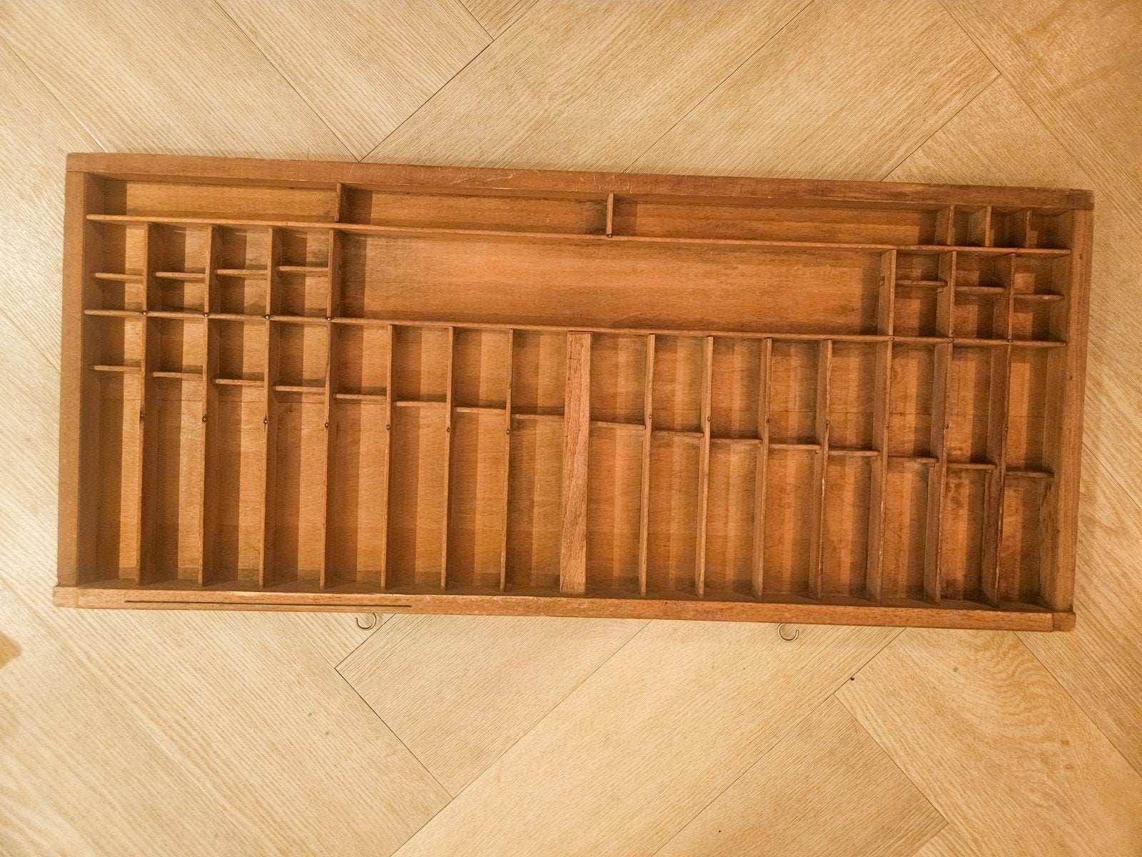Vintage houten letterbak - 83x36cm, Ophalen