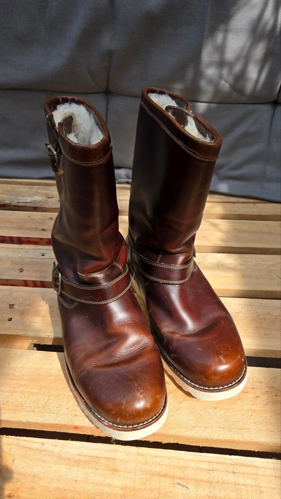 Ugg Laarzen Bruin Leer - Maat 44, UGG, Bruin, Lage of Enkellaarzen, Ophalen of Verzenden