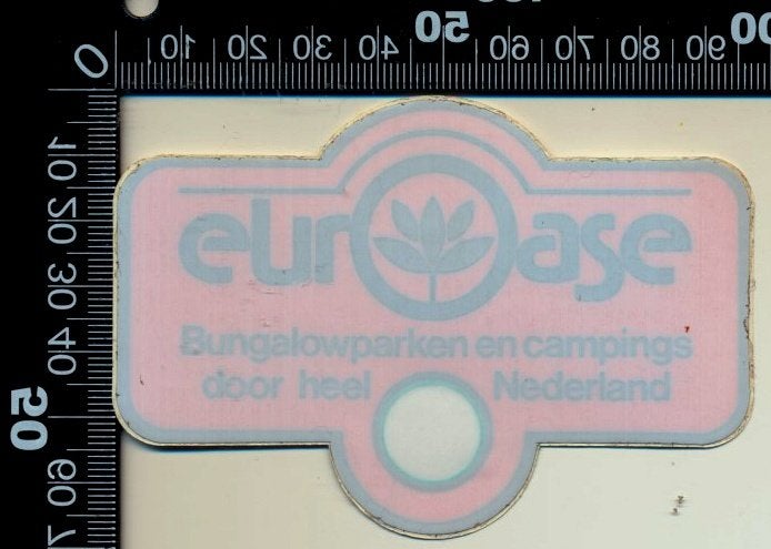 Sticker: EurOase - Hotels - Bungalowparken (Ruitsticker), Ophalen of Verzenden, Zo goed als nieuw, Bedrijf of Vereniging