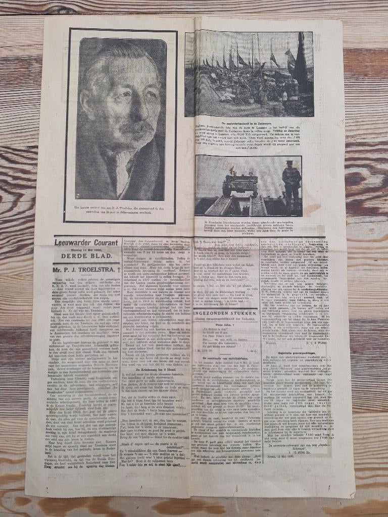 krantenartikel  en boek over mr. P.J. Troelstra, Ophalen of Verzenden, Zo goed als nieuw, Politiek en Staatkunde, Nederland