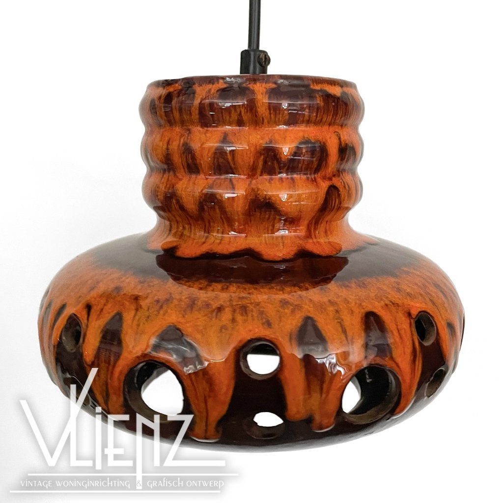 Vintage, Midcentury Fat Lava lamp oranje, Herda, keramiek, Ophalen, Huis en Inrichting