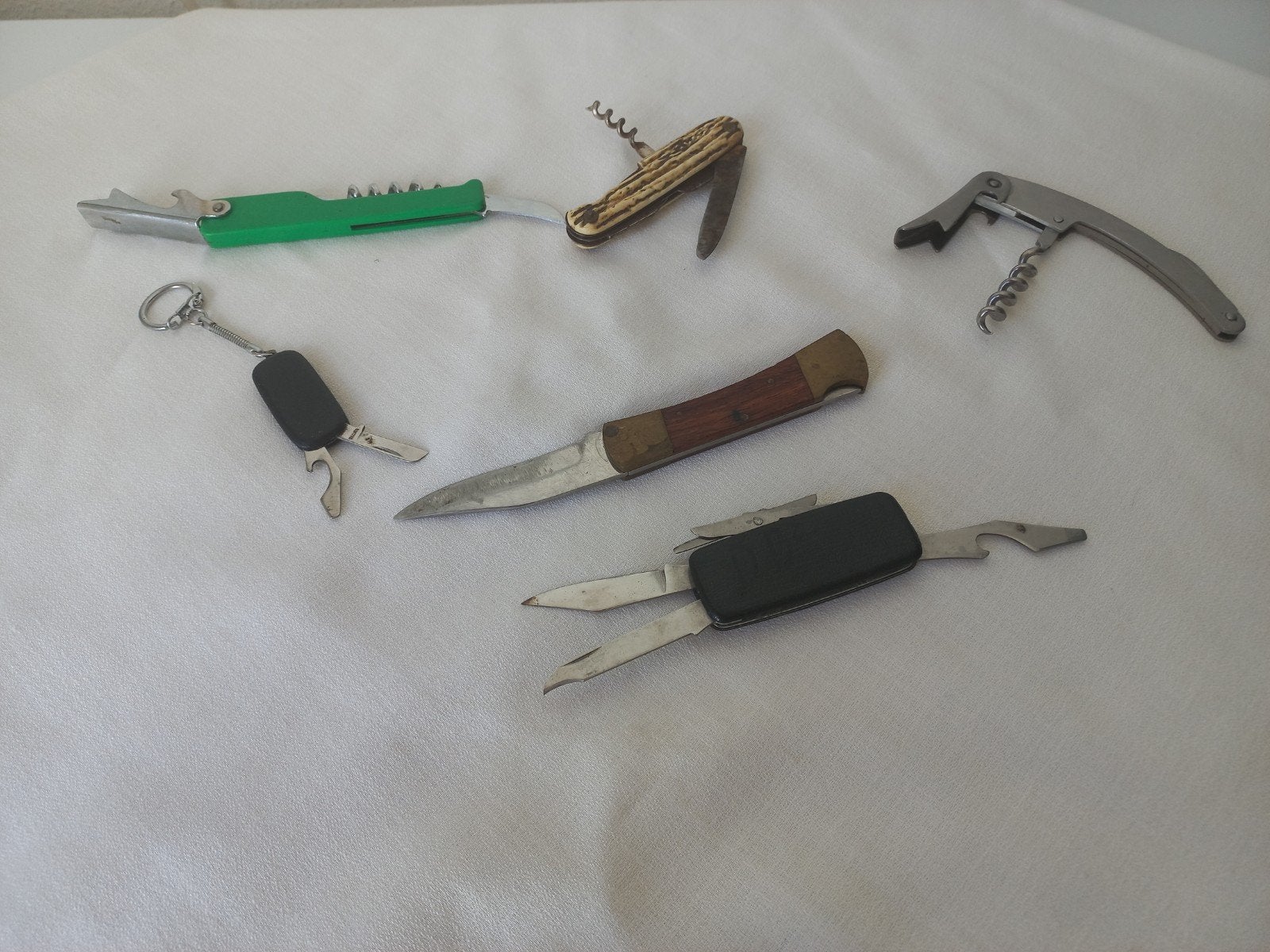 Diverse zakmessen en kurkentrekkers - set van 7, Ophalen of Verzenden, Gebruikt