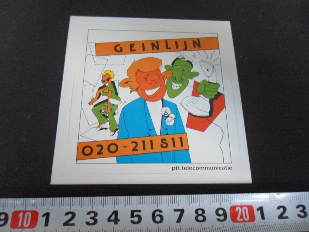 sticker strip geinlijn max tailleur ptt telecommunicatie, Ophalen of Verzenden, Zo goed als nieuw