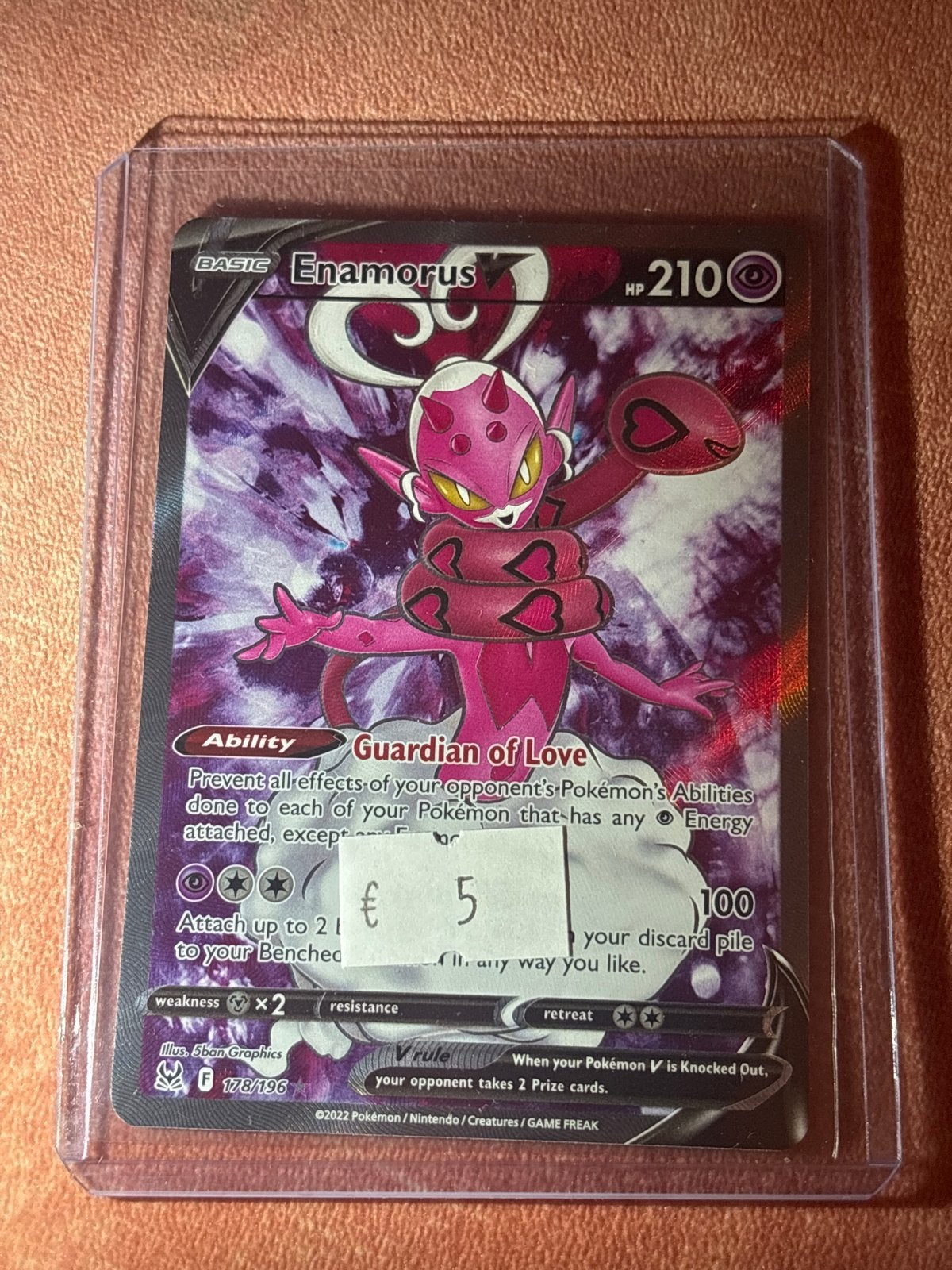 Pokémon Kaart Enamorus V 178/196 - Zo goed als nieuw, Ophalen of Verzenden, Zo goed als nieuw, Losse kaart