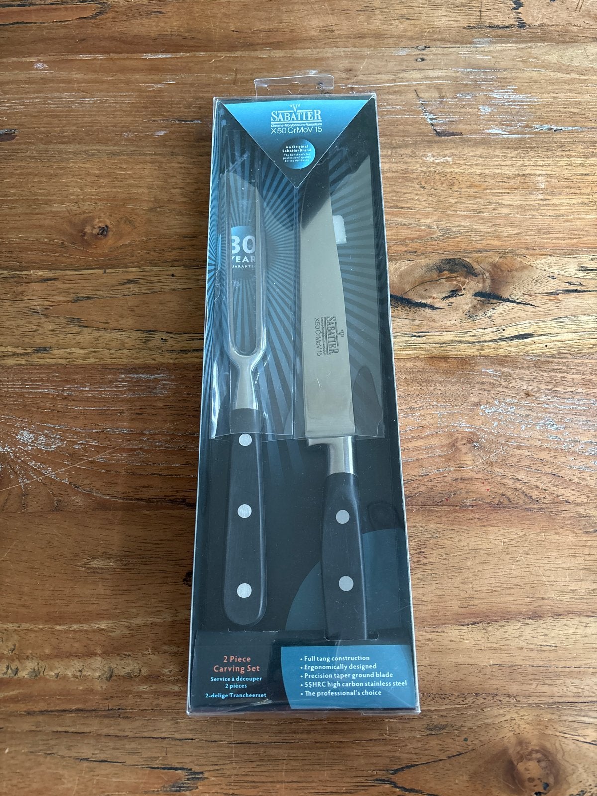 Sabatier 2-delige Trancheerset - Nieuw in verpakking, Nieuw, Ophalen of Verzenden, Rvs of Chroom, Vaatwasserbestendig