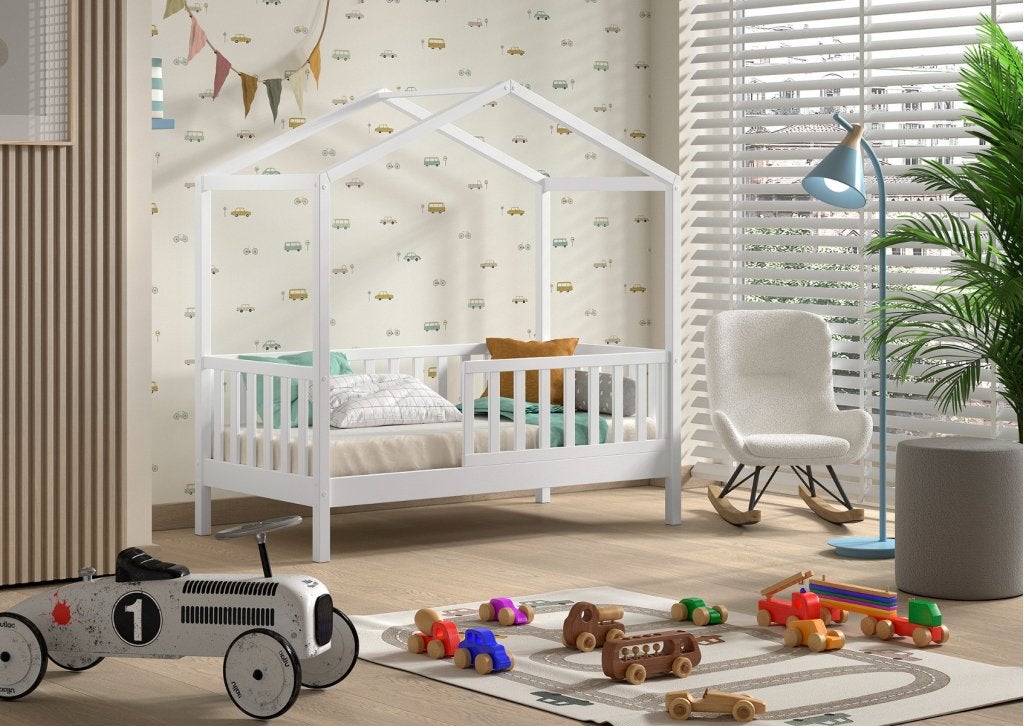 Dallas peuterbed huisbed - 70x140 - Wit, Niet ingevuld, Niet ingevuld, Niet ingevuld