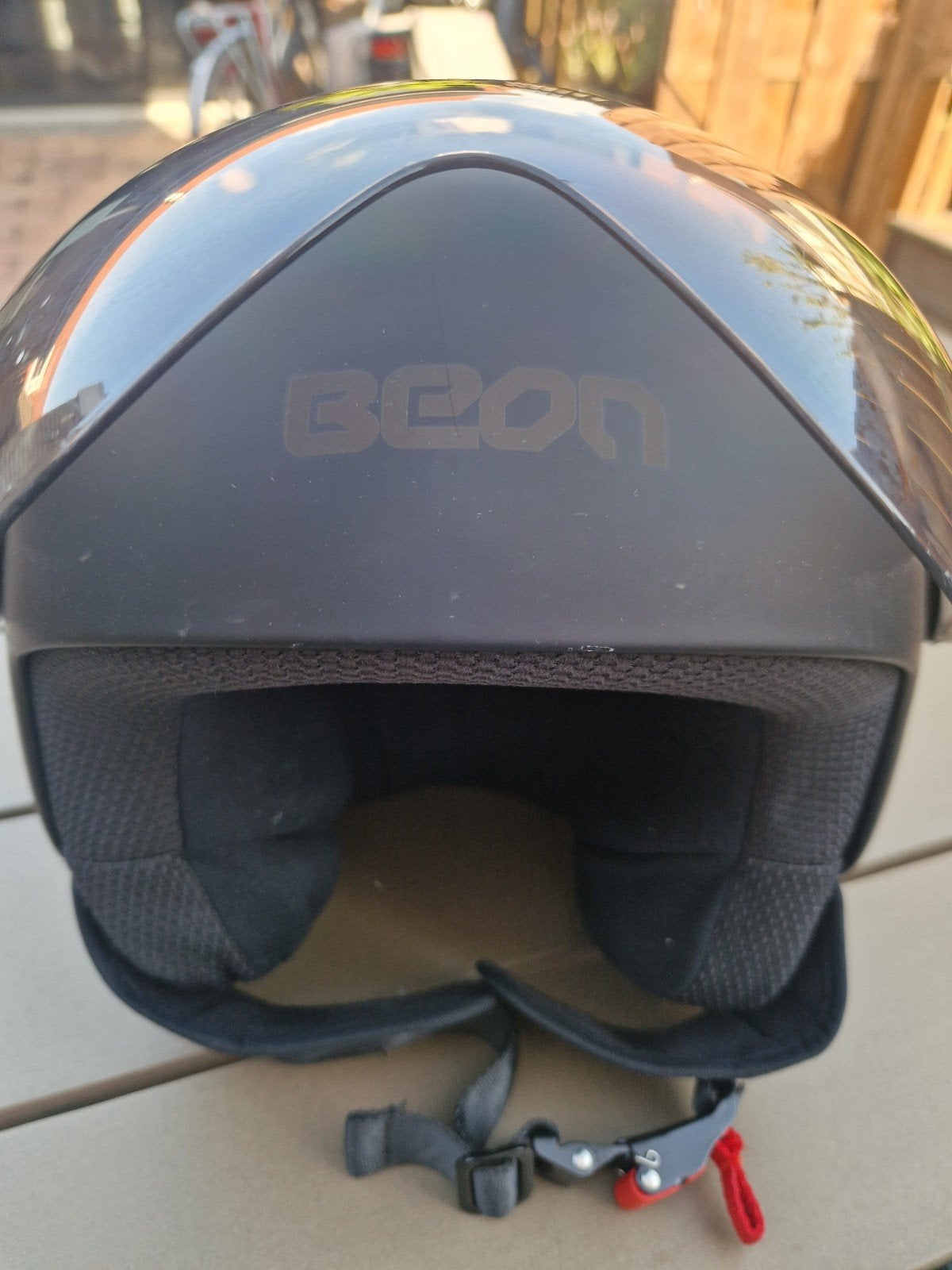 Beon Design Matzwart Effen Jethelm - Maat S (55-56), Fietsen en Brommers, Brommerhelmen, Ophalen, Gebruikt, Small, Beon Design