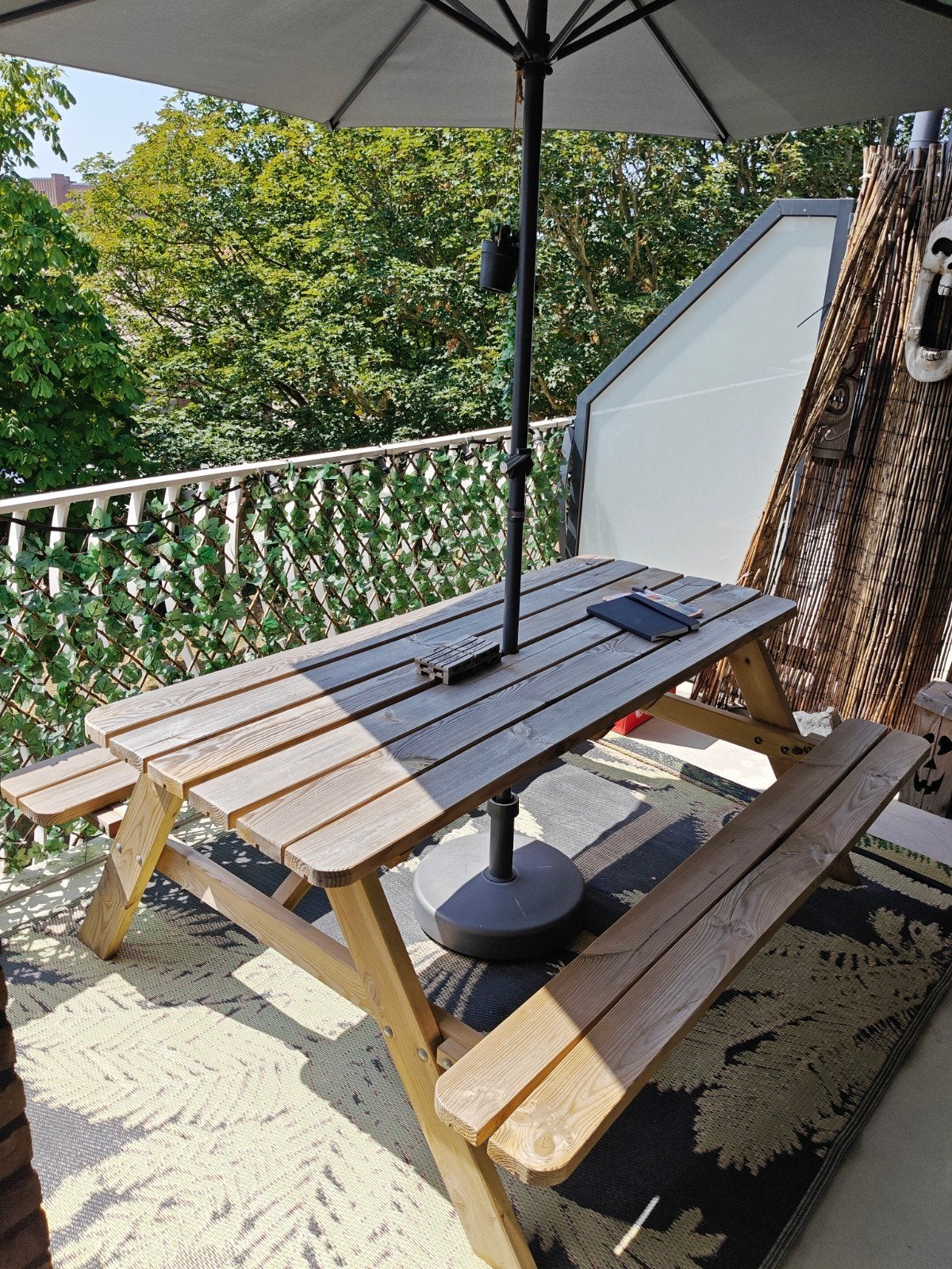 Picknicktafel Hout Inklapbare Banken, Ophalen, Gebruikt, Vierkant, Inklapbaar
