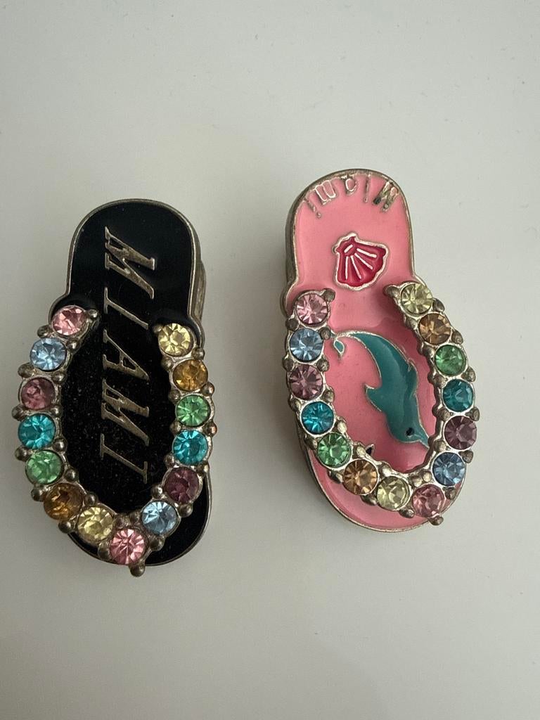 Miami Slippers Magneetjes met Kristallen, Ophalen of Verzenden, Gebruikt