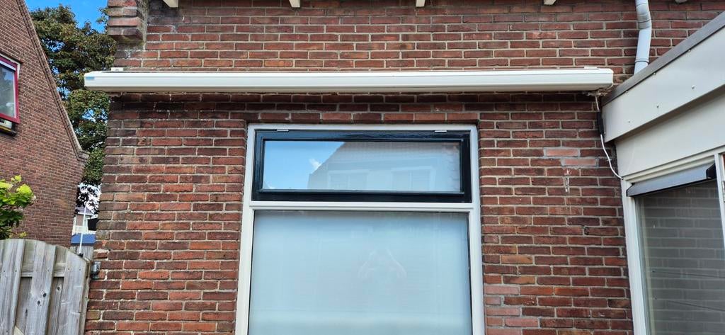 Elektrisch zonnescherm 3.36m breed, 3m uitval, Ophalen, Gebruikt, Elektrisch, 150 tot 300 cm