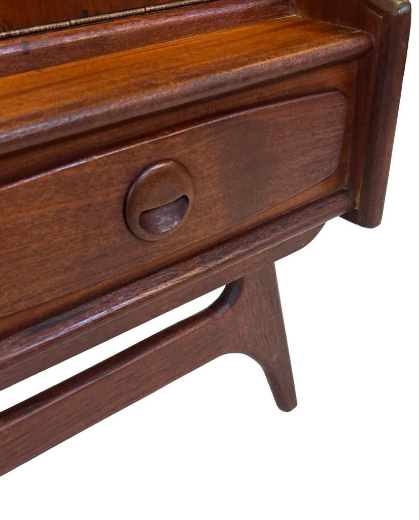 Vintage wandkast klepkast teak jaren 60 design wandmeubel, Gebruikt, Met klep(pen), Vintage, Minder dan 150 cm