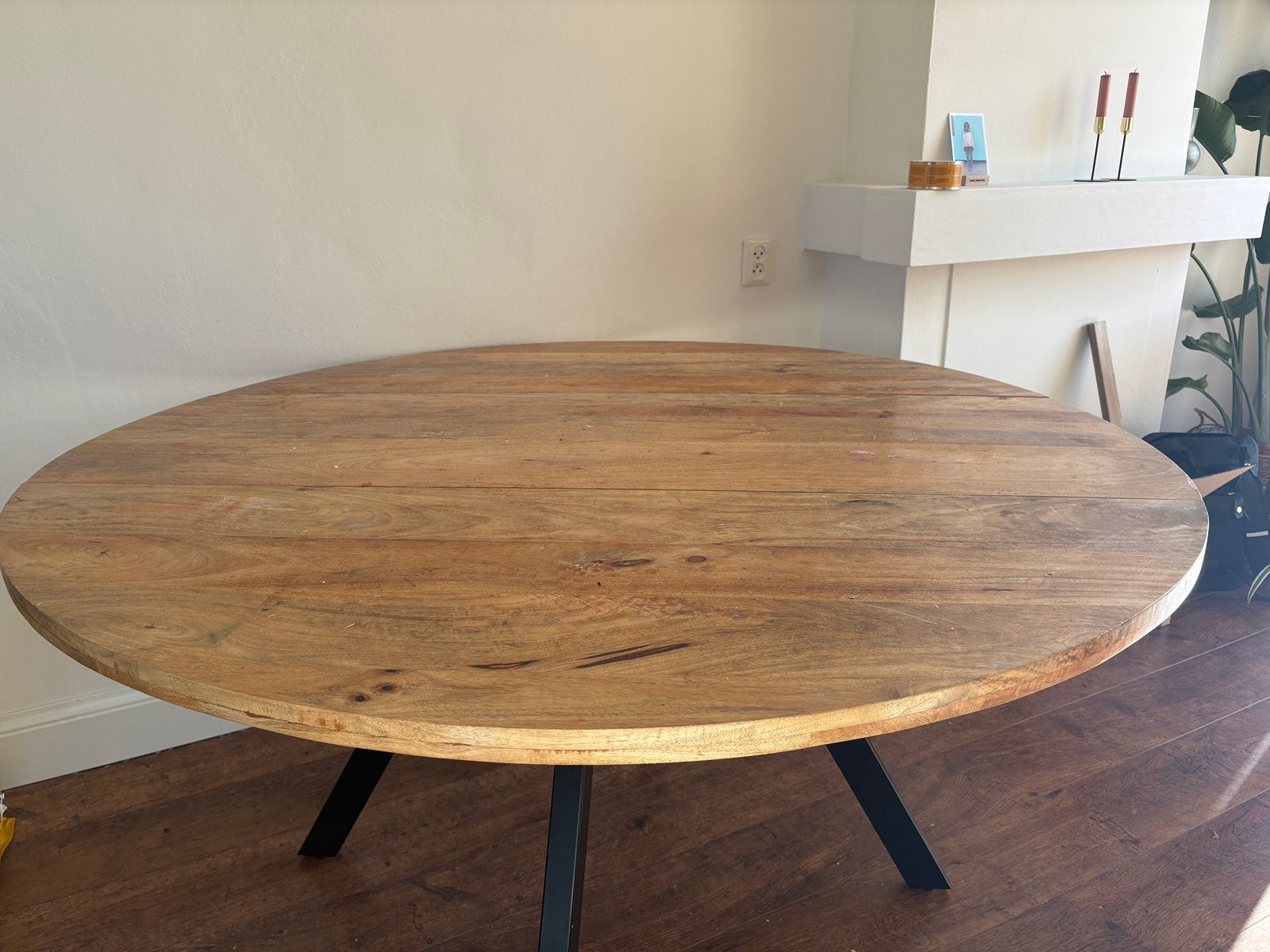Ronde eettafel, Ophalen, Gebruikt, 100 tot 150 cm, Rond