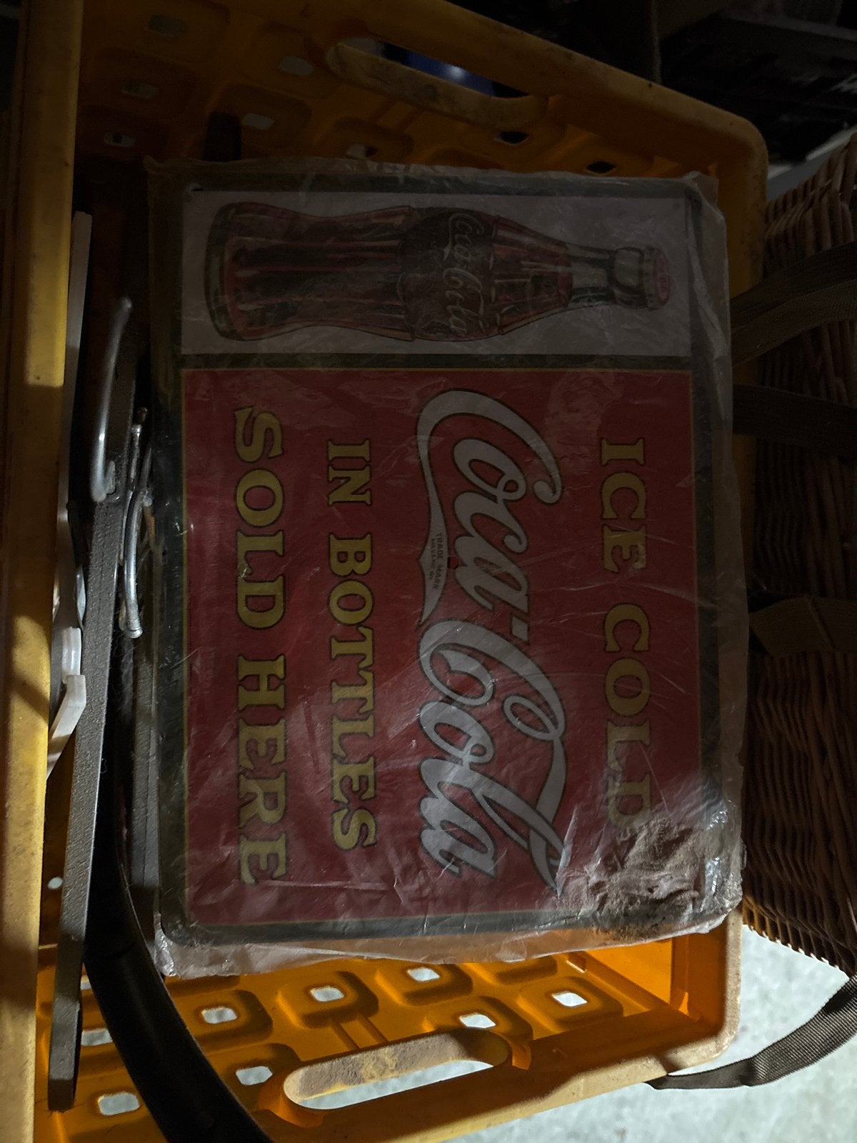 Vintage Coca-Cola Reclamebord - Ice Cold in Bottles, Ophalen of Verzenden, Nieuw, Reclamebord