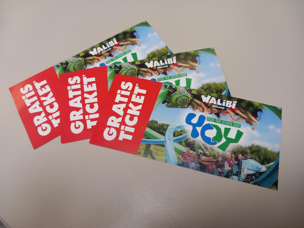 Gratis tickets voor Walibi Holland, Drie personen of meer, Ticket of Toegangskaart