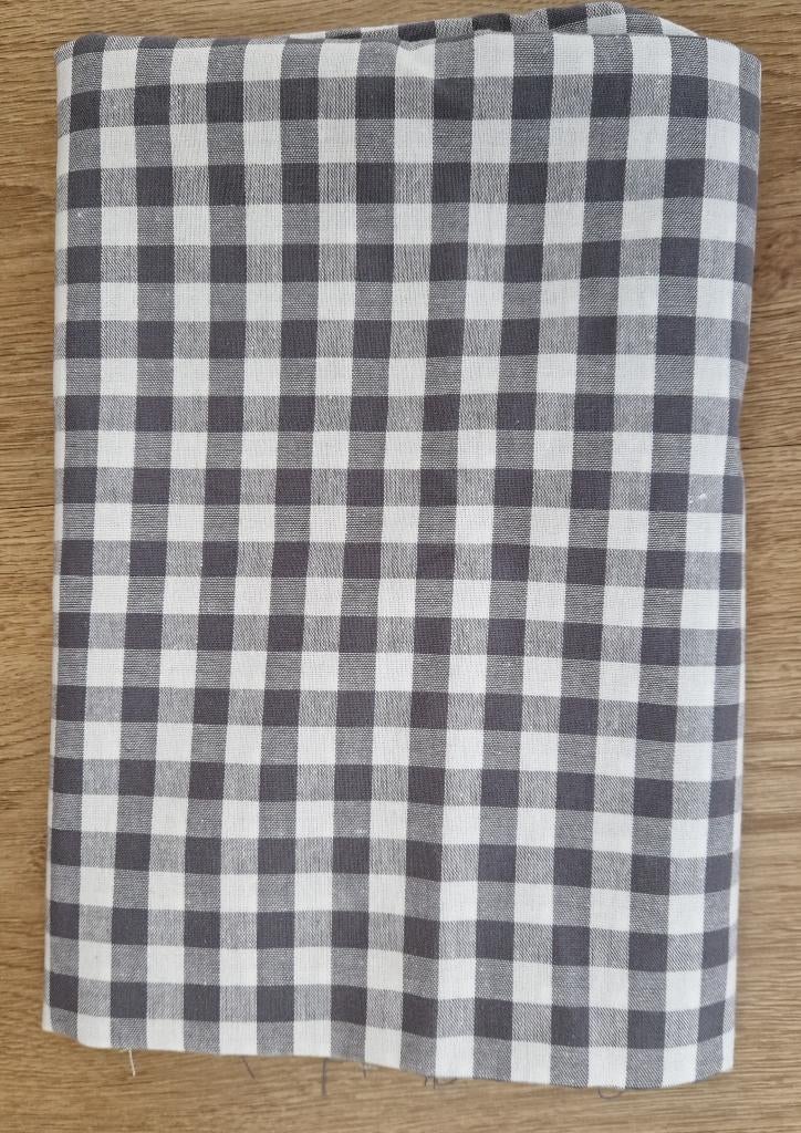 Stof grijs/wit geruit 105 x 140, Hobby en Vrije tijd, Stoffen en Lappen, 120 cm of meer, Nieuw, Ophalen of Verzenden, Katoen