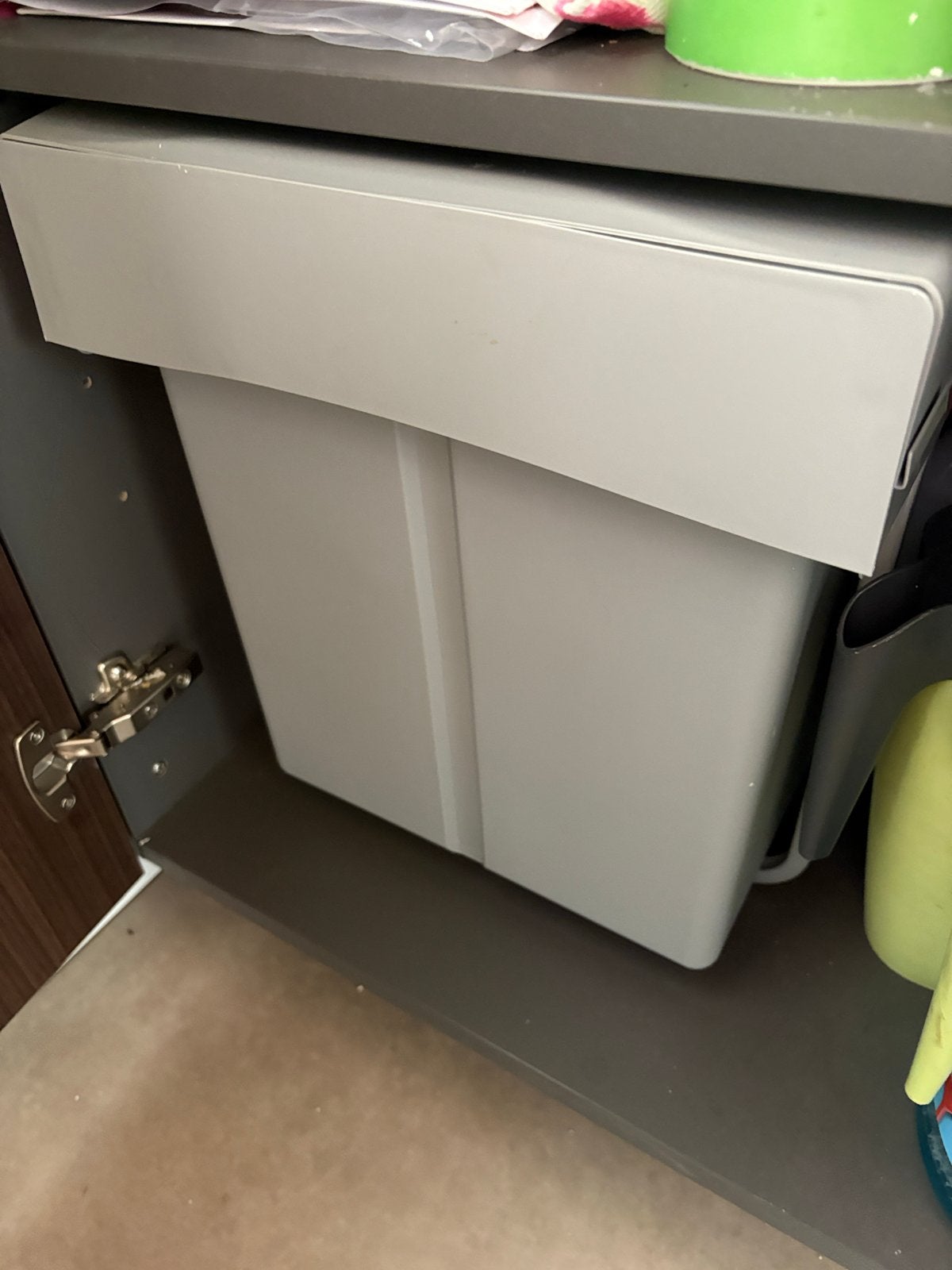 Inbouw afvalemmer 2x10L - 47x34x40 cm (diep/breed/hoog), Ophalen, Kunststof, Nieuw, Minder dan 50 cm
