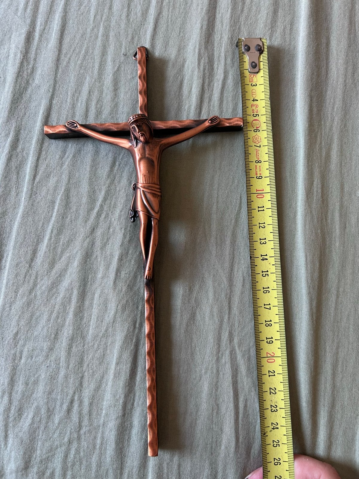 Koperkleurig Kruisbeeld Jezus Christus - 26 cm, Ophalen of Verzenden