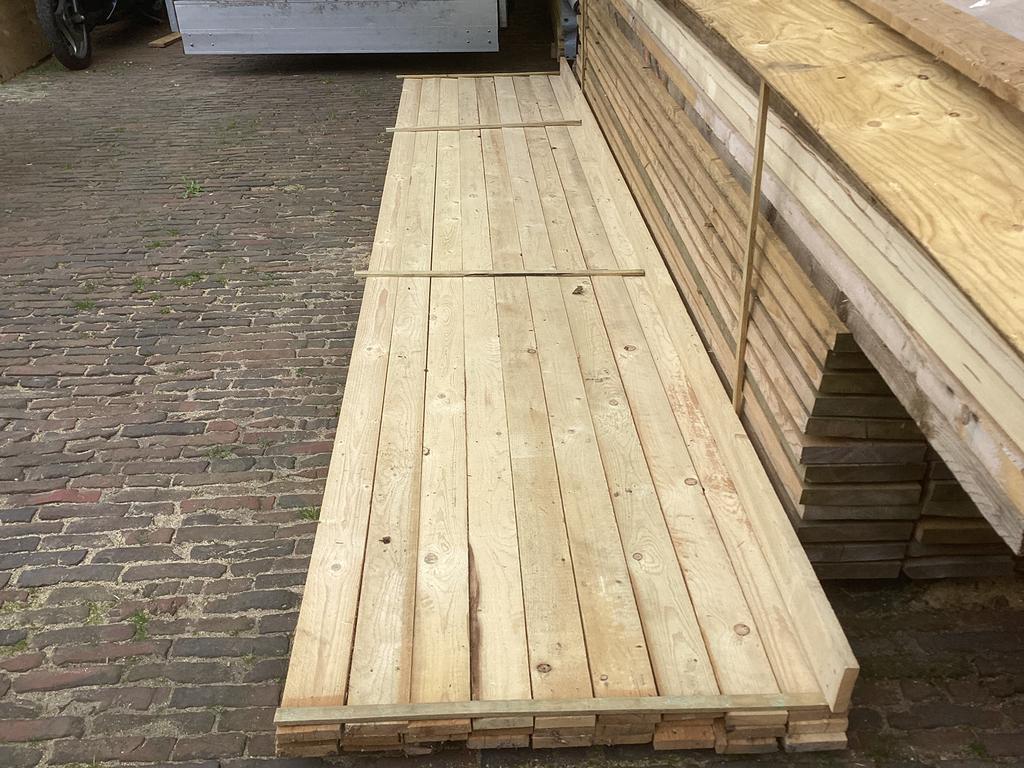 Stevige lange vuren planken, Doe-het-zelf en Verbouw, Hout en Planken, Minder dan 25 mm, Ophalen of Verzenden, Zo goed als nieuw