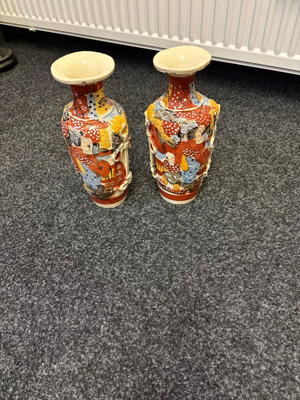 Set van 2 antieke Japanse vazen in zeer goede staat, Antiek en Kunst, Antiek | Vazen, Ophalen of Verzenden