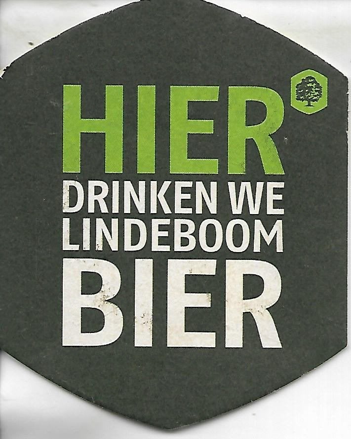 Viltje Lindeboom bier - Hier drinken we, Verzamelen, Ophalen of Verzenden, Zo goed als nieuw, Viltje(s), Overige merken