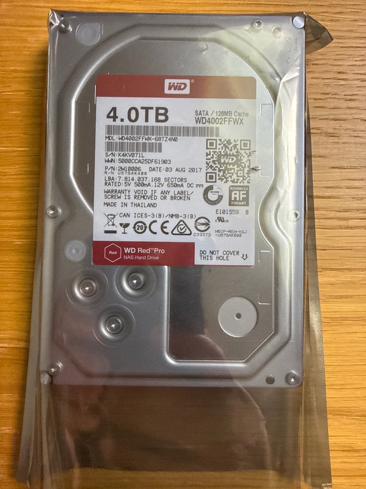 WD Red Pro 4TB Harddisk (WD4002FFWX) - Getest, 5 stuks, Computers en Software, Harde schijven, Gebruikt, Server, Intern, HDD, SATA