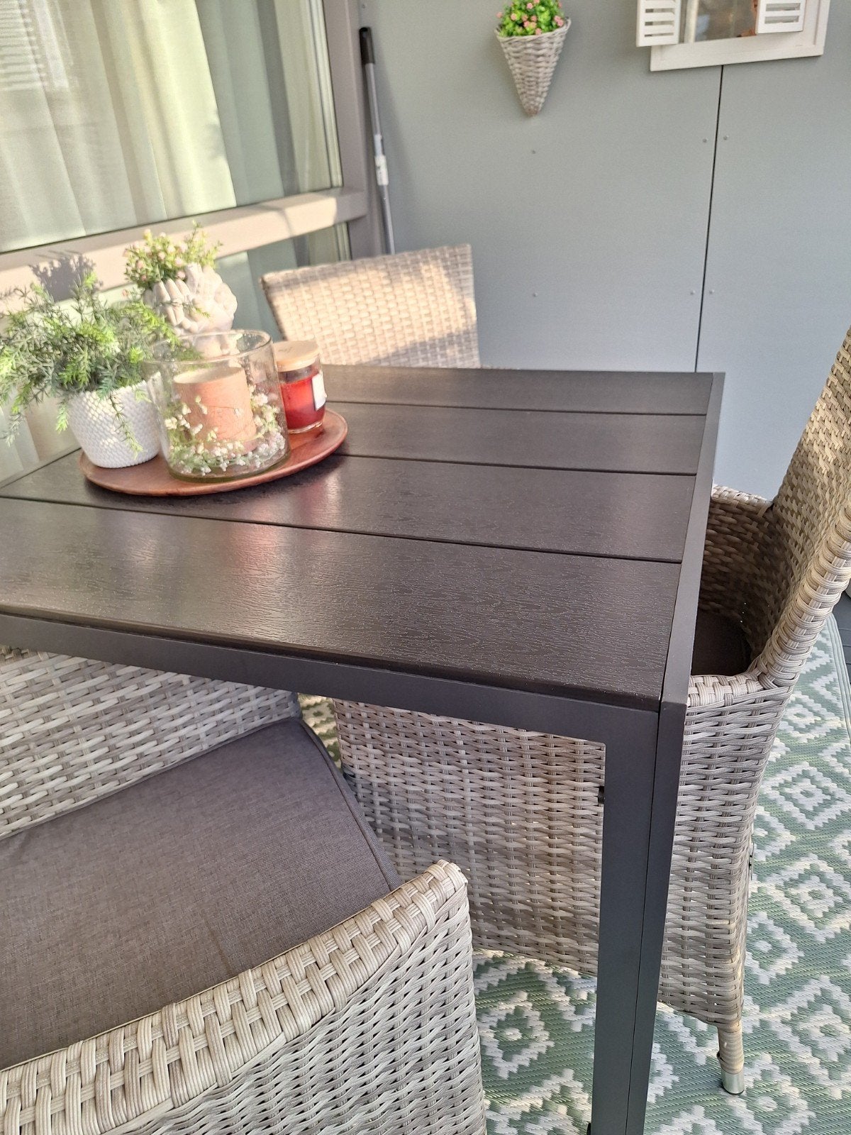Mooie tuintafel 90/90, Ophalen, Zo goed als nieuw, Rechthoekig, Aluminium