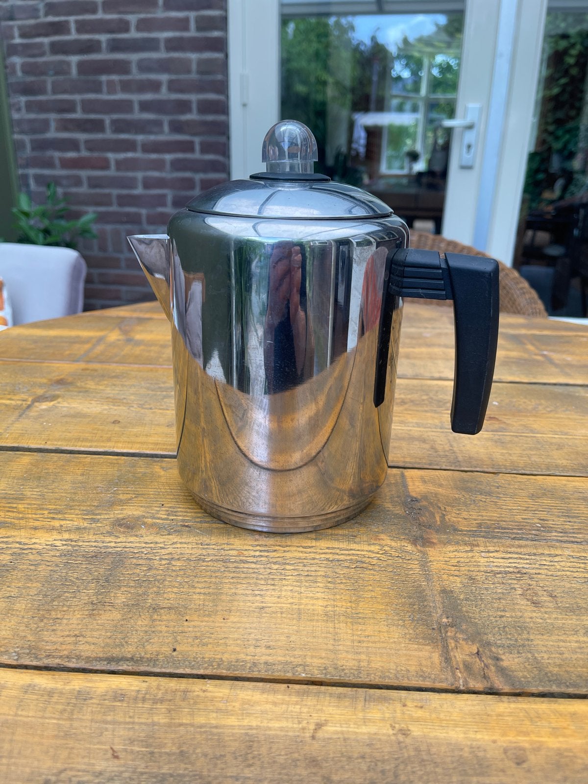 RVS Percolator Koffiepot - Vintage Design, Overige modellen, 10 kopjes of meer, Nieuw, Gemalen koffie