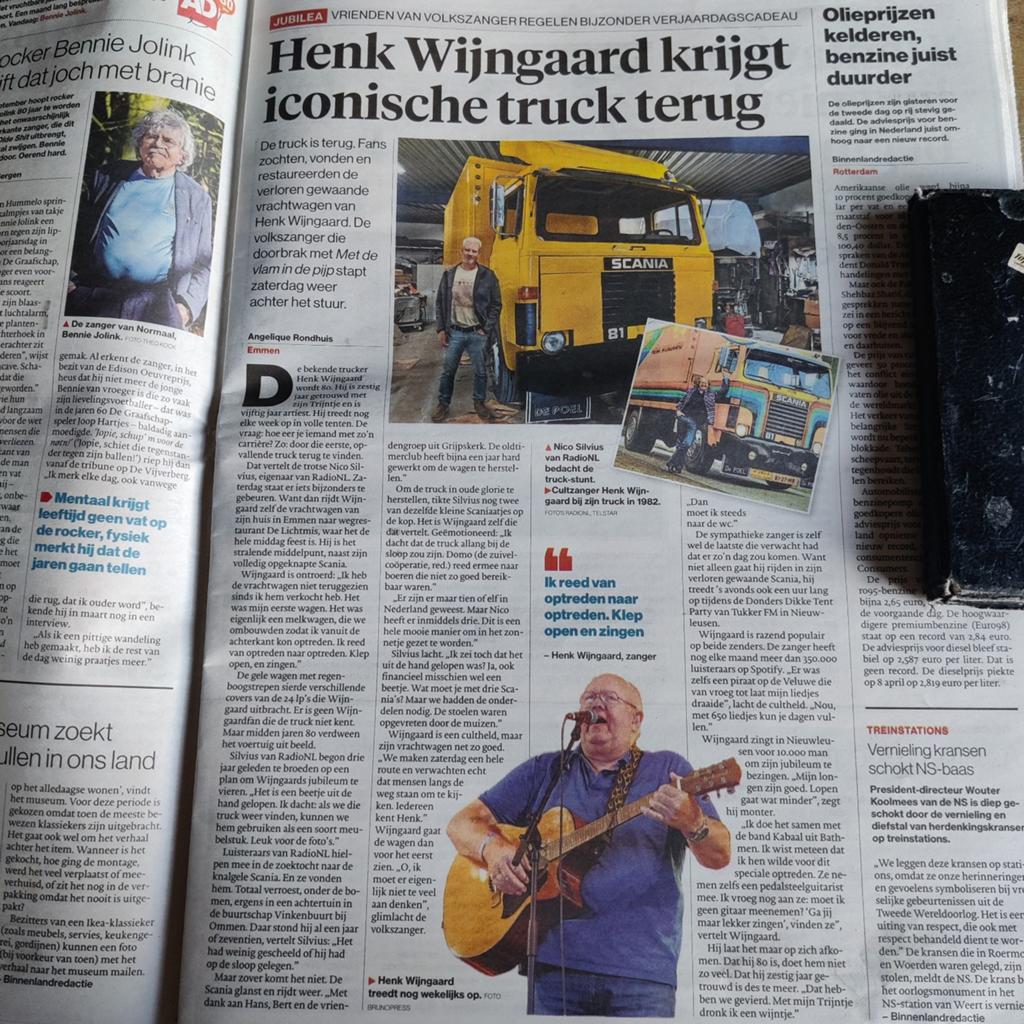 Henk Wijngaard Krantenartikel Krantenknipsel, Ophalen of Verzenden, 1980 tot heden, Nederland, Knipsel(s)
