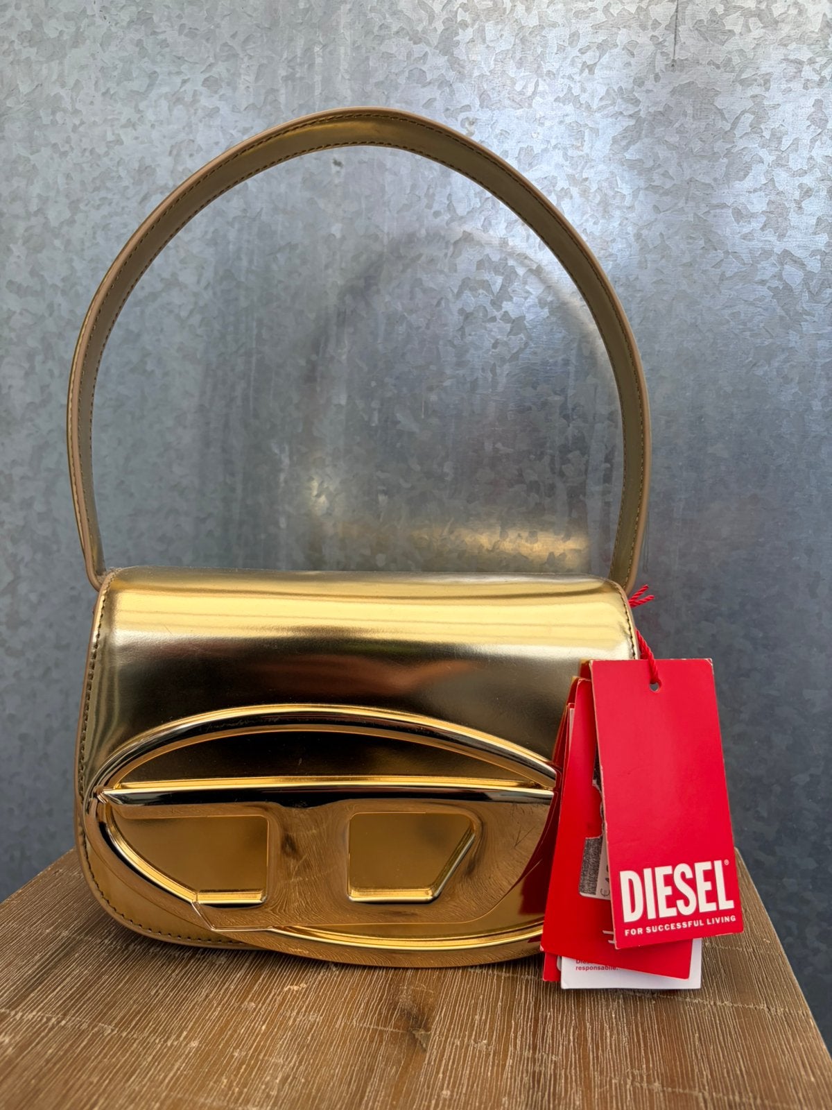 Diesel bag one d are shoulder goud gold, Ophalen of Verzenden, Zo goed als nieuw