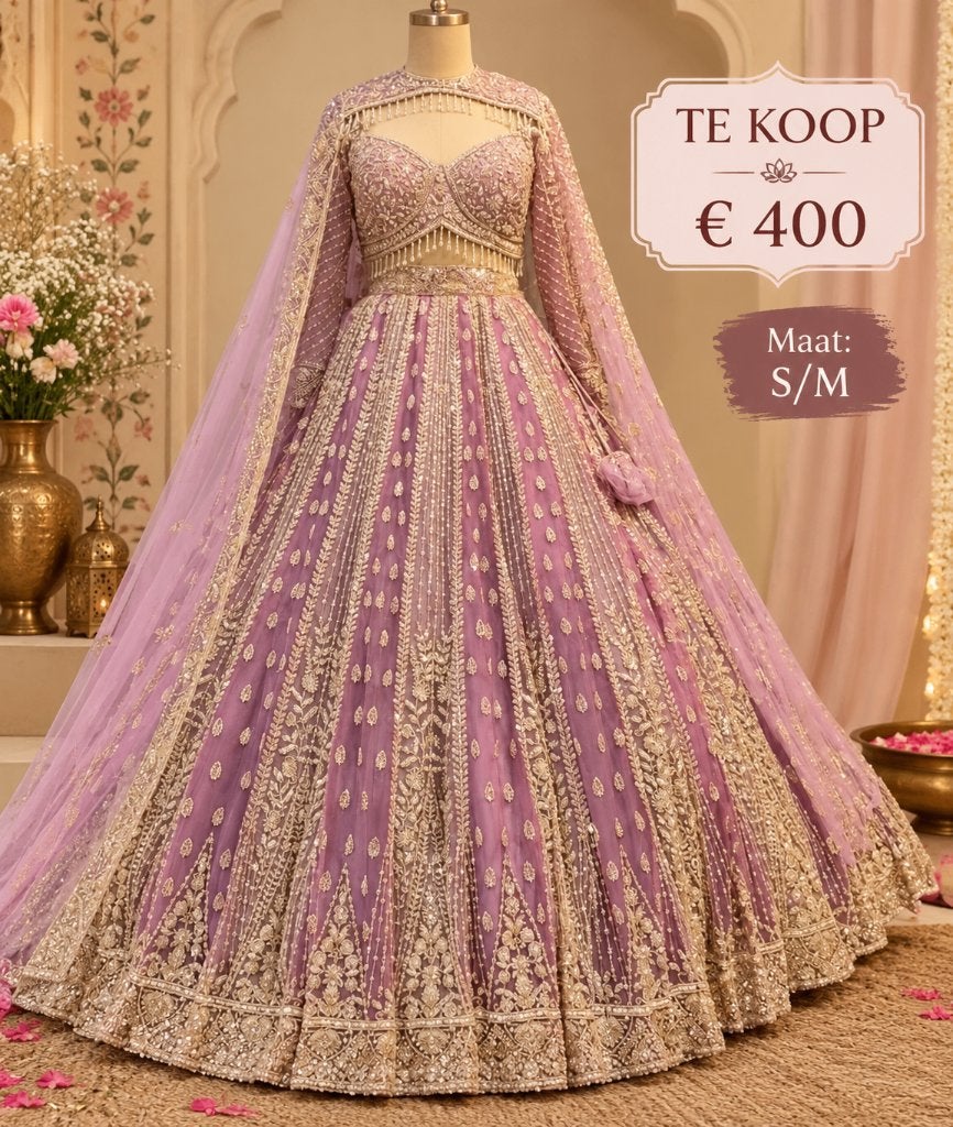 Lehenga nieuw, Kleding | Dames, Overige typen, Paars, Nieuw, Ophalen of Verzenden