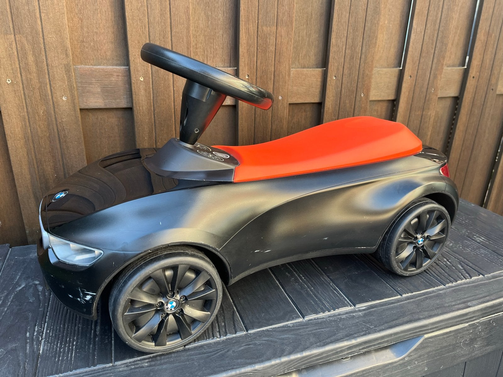 BMW Racer Loopauto voor Kinderen - Zwart/Oranje, Ophalen of Verzenden, Zo goed als nieuw
